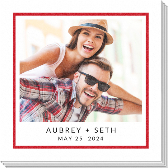 Bold Frame and Text Photo Napkins